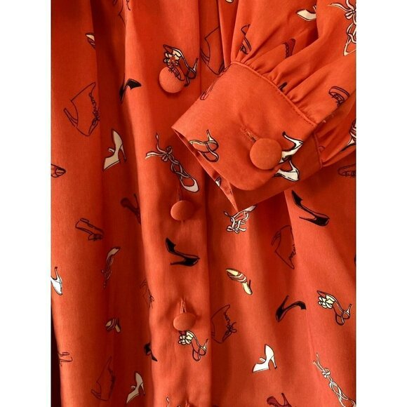 Dip Drop Japan Design Long Sleeve Cover Button Pleated Bodice Knee Length Dress - Picture 3 of 11